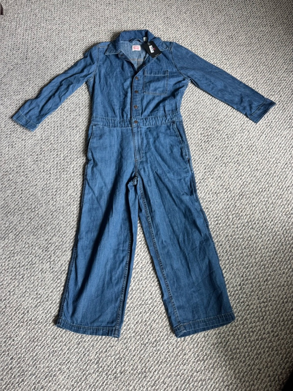 Levi’s Denim Jumpsuit NWT Small Wide Leg Utility Coveralls $89